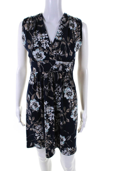 Veronica M Women's V-Neck Sleeveless Empire Waist Floral Mini Dress Size XS