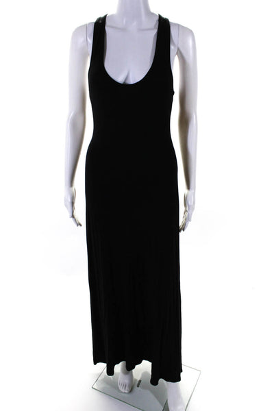 T Party Women's Scoop Neck Sleeveless Racerback Maxi Dress Black Size S