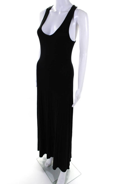 T Party Women's Scoop Neck Sleeveless Racerback Maxi Dress Black Size S