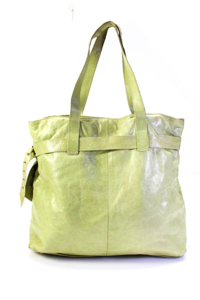 Roberta Gandolfi Crinkled Leather Knotted Accent Frame Shoulder Handbag Green