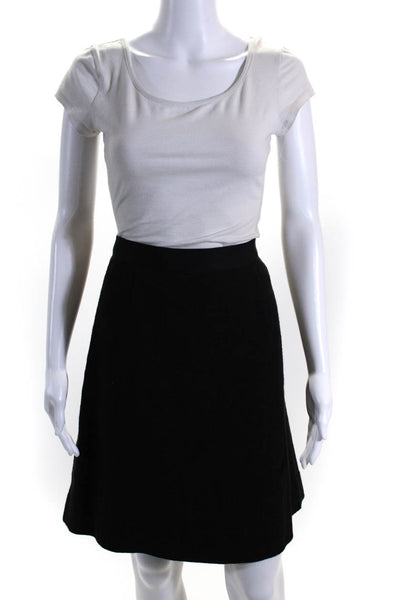 Kate Spade New York Womens Black Cotton Textured Lined A-Line Skirt Size 8