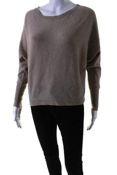 BCBGMAXAZRIA Women's Round Neck Long Sleeves Pullover Sweater Beige Size XS