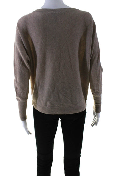 BCBGMAXAZRIA Women's Round Neck Long Sleeves Pullover Sweater Beige Size XS