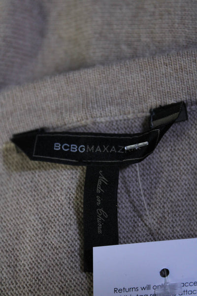 BCBGMAXAZRIA Women's Round Neck Long Sleeves Pullover Sweater Beige Size XS