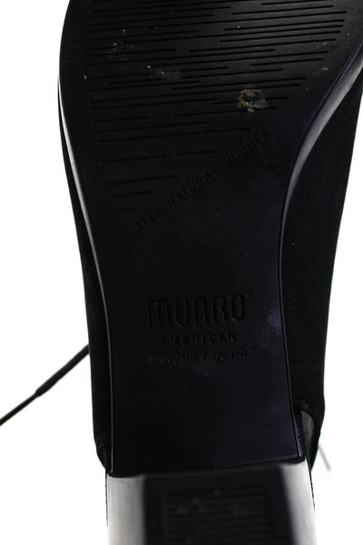 Munro Womens Suede Peep Toe Lace Up Slingback Heels Black Size 8