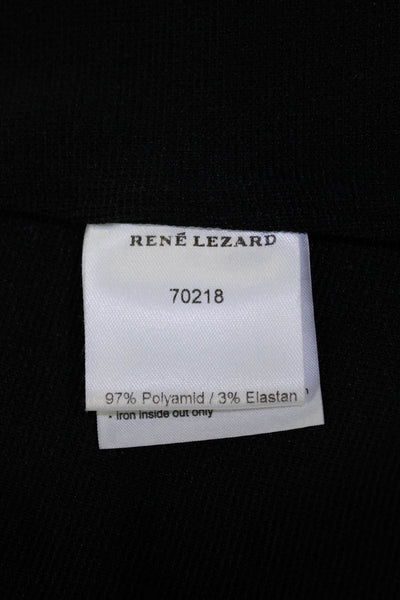 Rene Lezard  Womens Unlined Three Button Notched Lapel Blazer Black Size M