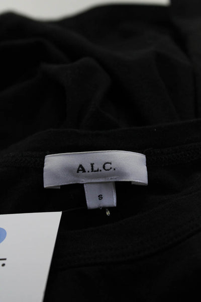 ALC Girls Cotton Long Sleeve Round Neck T shirt Blouse Black Size S