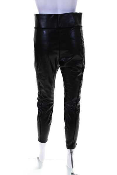 A.L.C. Womens Faux Leather High Rise Zipper Ankle Pants Black Size 8