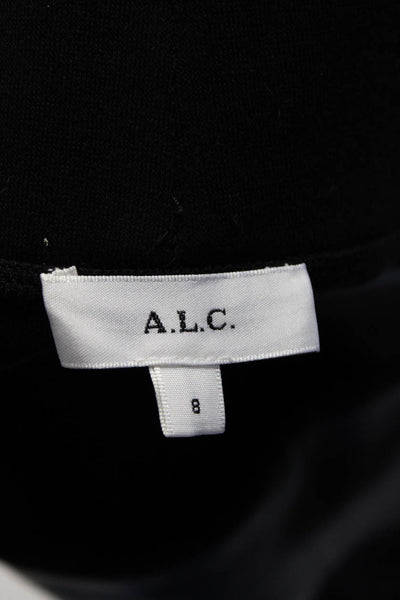 A.L.C. Womens Faux Leather High Rise Zipper Ankle Pants Black Size 8