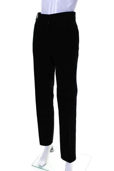 Tibi Womens Creased High Rise Slim Leg Pants Black Cotton Size 8
