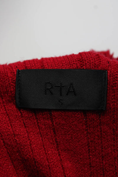 R+A Womens Long Sleeves Pullover Crew Neck Sweater Red Size Small
