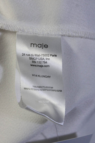 Maje Womens Scoop Neck Sleeveless Pullover Tank Top White Size 1