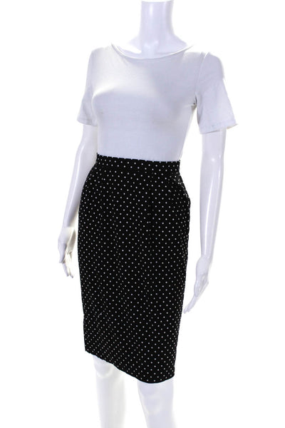 Agnes B Womens Jersey Knit Polka Dot High Rise Pencil Skirt Black Size 1