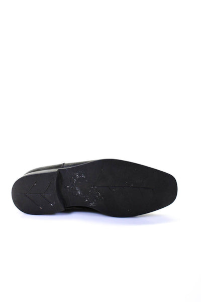 Bruno Magli Mens Slip On Square Toe Loafers Black Leather Size 9.5W