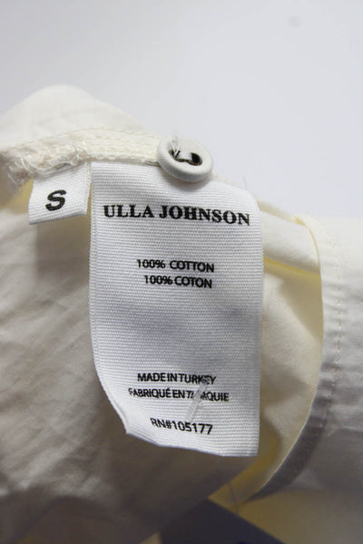Ulla Johnson Womens Scoop Neck A Line Dress White Cotton Size Small