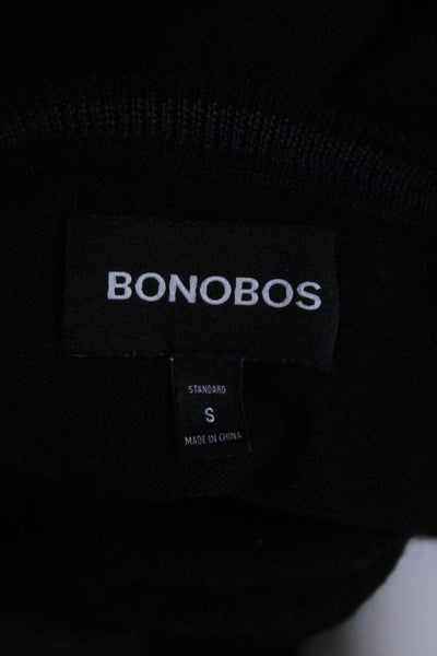 Bonobos Mens Long Sleeves Crew Neck Pullover Sweater Black Wool Size Small