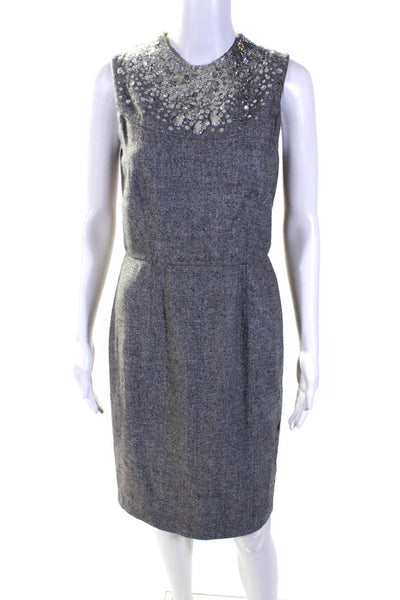 Vera Wang Lavender Label Womens Sequin Embellished Pencil Dress Gray Size S