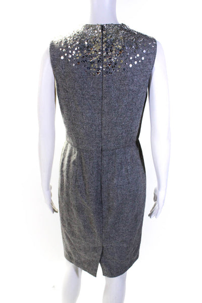 Vera Wang Lavender Label Womens Sequin Embellished Pencil Dress Gray Size S