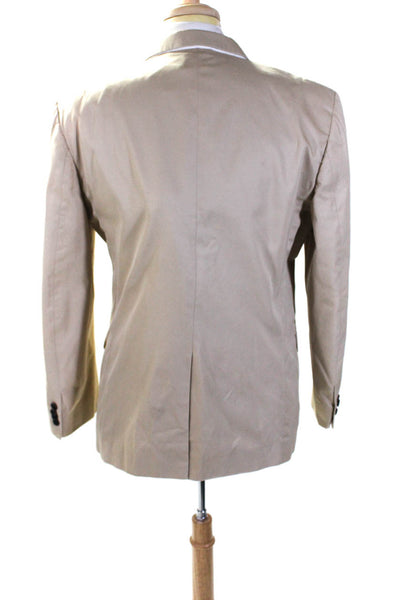 Marc Jacobs Mens Khaki Cotton Two Button Long Sleeve Blazer Jacket Size 54