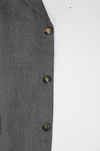 Boss Hugo Boss Mens Gray Wool Three Button Long Sleeve Blazer Jacket Size 52