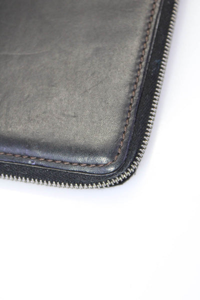 Dooney & Bourke Womens Leather Zip Around Large Clutch Handbag Black