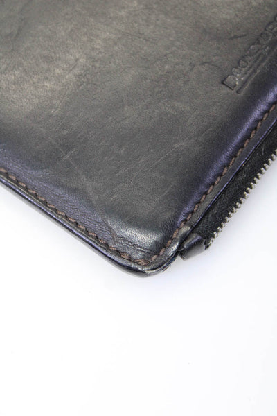 Dooney & Bourke Womens Leather Zip Around Large Clutch Handbag Black