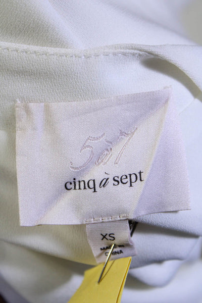 Cinq A Sept Womens Silk Blend Halter Neck Blouse White Size Extra Small