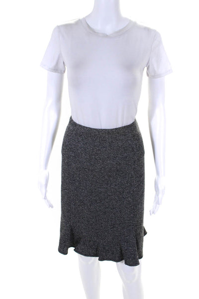 INC International Concepts Womens Back Zip Knee Length Pencil Skirt Gray Size 4