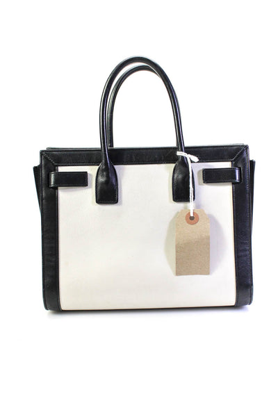 Yves Saint Laurent Womens Sac De Jour Shoulder Handbag Black White Y23073238