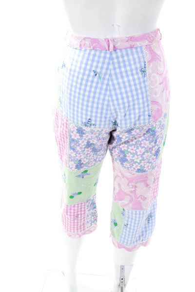 Lilly Pulitzer Womens Multi-Print Scalloped Hem Capri Pants Multicolor Size 12