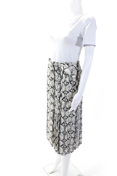 Jason Wu Women's Belted Pleated Lined Snake Print Midi Skirt Size 4