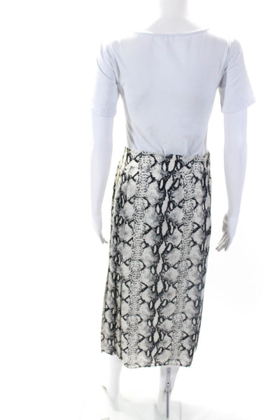 Jason Wu Women's Belted Pleated Lined Snake Print Midi Skirt Size 4