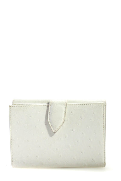 Louise Fontaine Women's Bifold Textured Leather Card Wallet White Size S