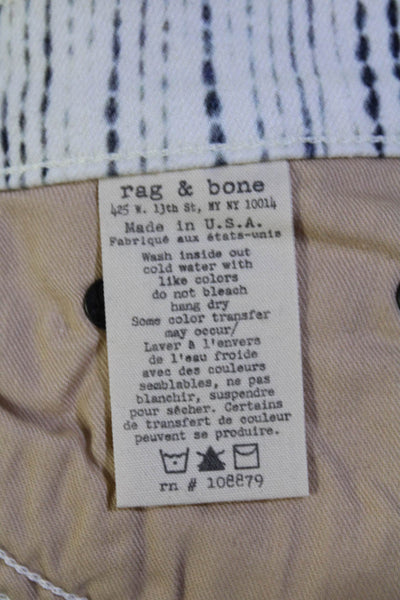 Rag & Bone Jean Womens Cotton Blend Striped 5 Pocket Skinny Jeans Beige Size 27