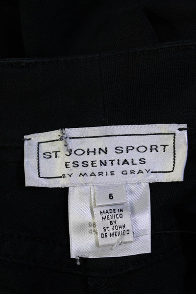 St. John Sport By Marie Gray Womens Cotton 5 Pocket Mid-Rise Pants Black Size 6