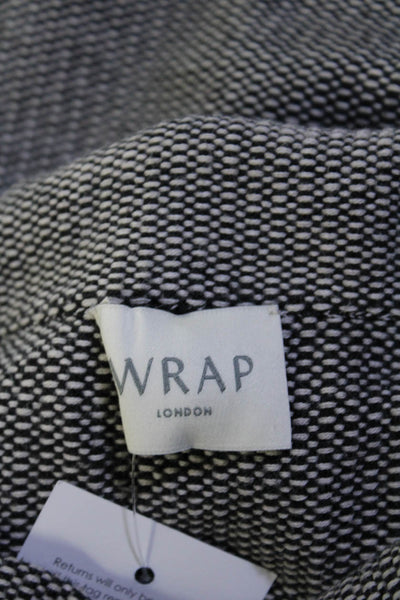Wrap London Womens Cotton Knit Pullover Turtleneck Sweater Top Black Size 14