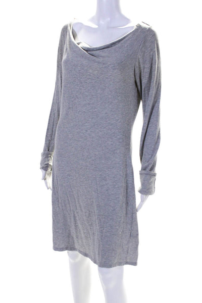 Standard James Perse Womens Long Sleeve Scoop Neck Shirt Dress Gray Size 3