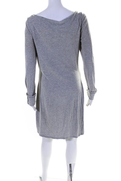 Standard James Perse Womens Long Sleeve Scoop Neck Shirt Dress Gray Size 3