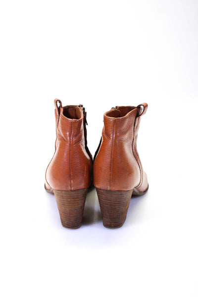 Madewell Womens Side Zip Block Heel Ankle Booties Brown Leather Size 10M