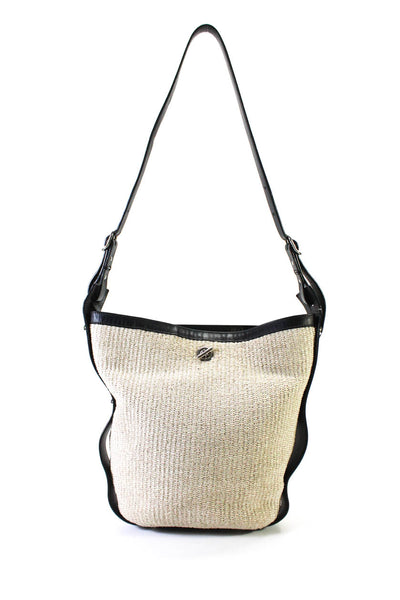 Balenciaga Womens Turn Chained Lock Studded Woven Texture Shoulder Handbag Beige