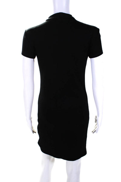 Helmut Lang Womens Short Sleeves Turtleneck Sweater Dress Black Size Small