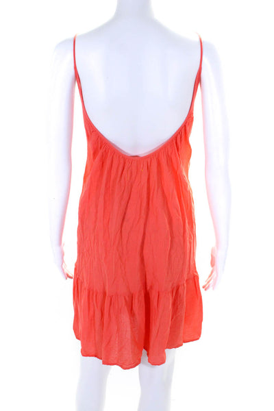 9 Seed Womens Orange Cotton Scoop Neck Sleeveless Oversized Dress Size OS