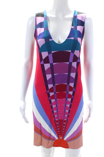 Mara Hoffman Womens Abstract Print Scoop Neck Sleeveless Tank Dress Pink Size XS