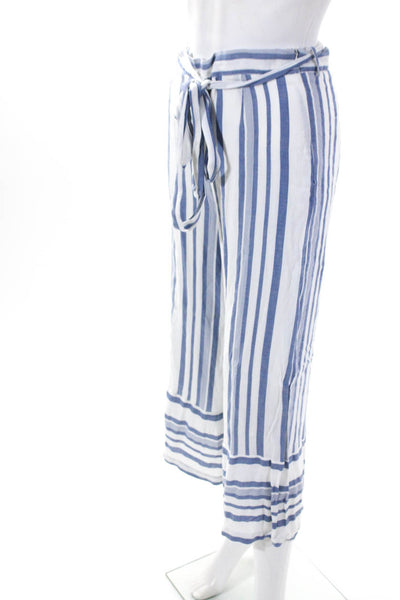 Lost + Wander Womens Striped Print Tied Strap Blouse Pants Set Blue Size XS M