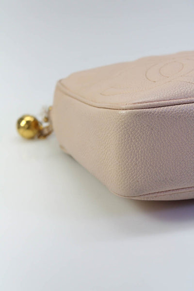 Chanel Womens Caviar Leather Triple CC Camera Shoulder Handbag Pink E2301782