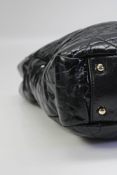Chanel Womens Quilted CC Turnlock Large Portobello Tote Handbag Black E2301786