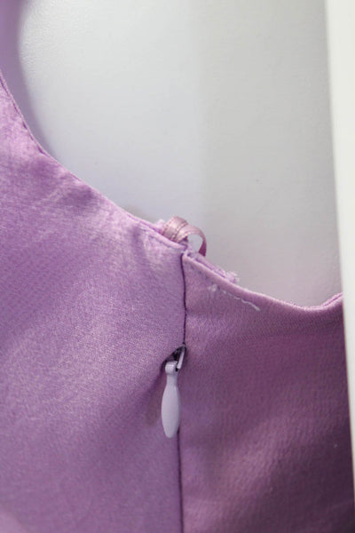 Sandro Women's V-Neck Spaghetti Straps Cinch Slip Dress Purple Size 34