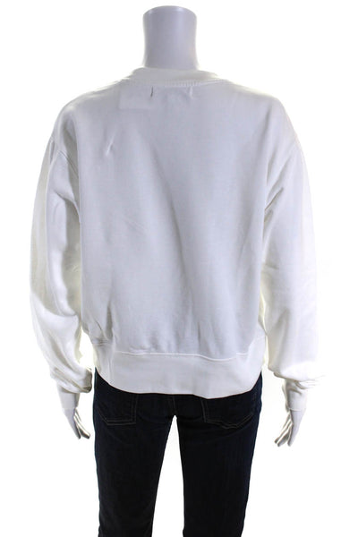 Derek Lam 10 Crosby Womens Crewneck Long Sleeves Graphic Sweatshirt White Size S