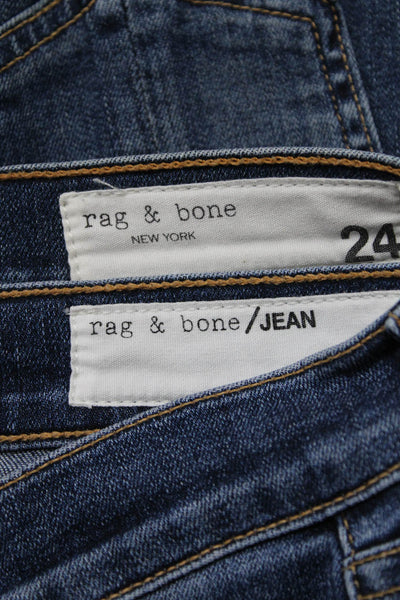 Rag & Bone Jean Womens Distressed Ankle Capri Skinny Jeans Blue Size 24 Lot 2