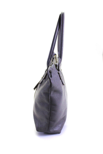 Allison Burns Womens Gray Leather Tassel Detail Shoulder Bag Handbag